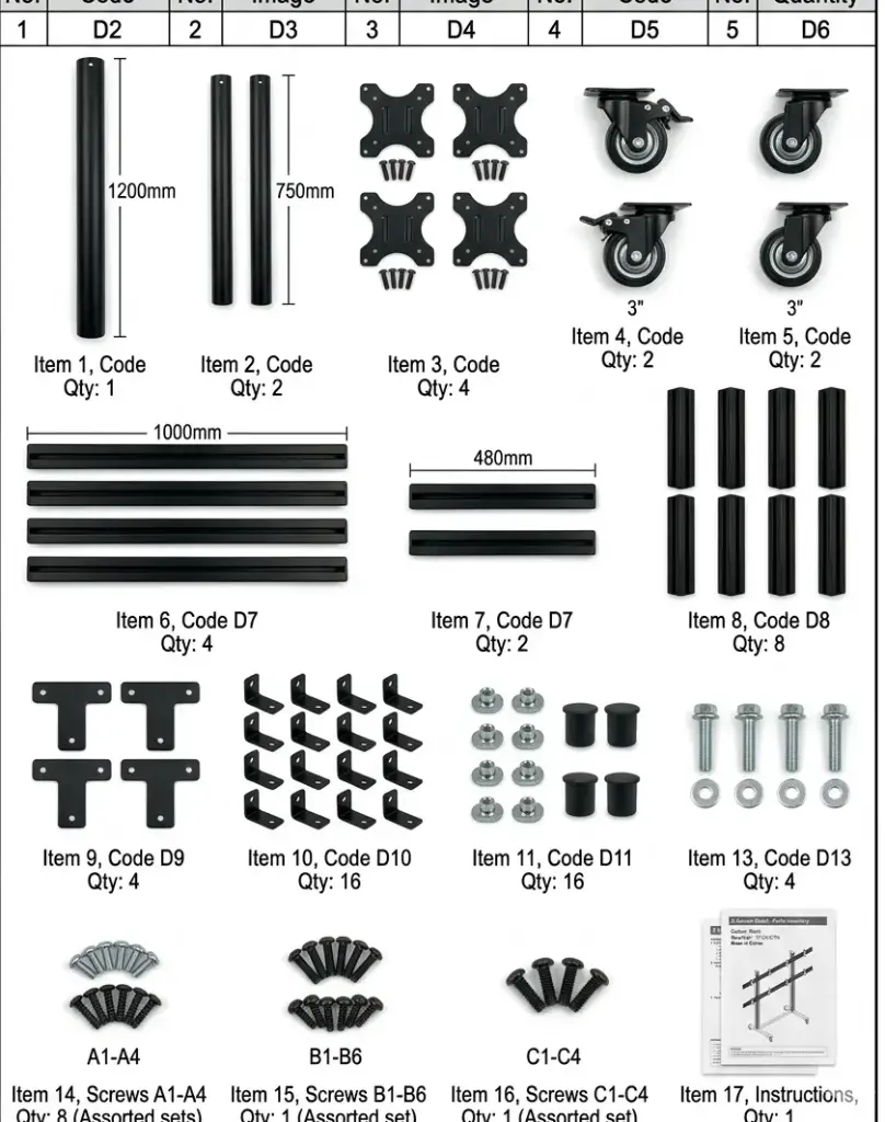 Package 2 of 2 – Stand for (16 - Unit System)