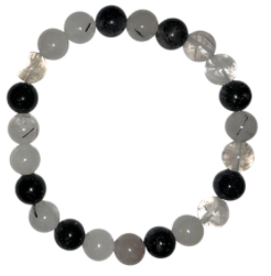 Black Rutilated Quartz Bracelet, 8mm
