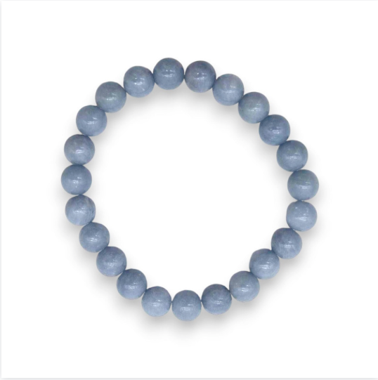 Angelite 8mm Round Bracelet