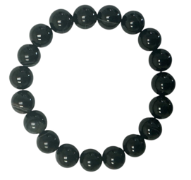 [TLS-2026-049015-BRAC-AGATE-10MM] Black Banded Agate Bracelet, 10mm