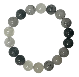 [TLS-2026-054042-BRQ-BR-10MM] Black Rutilated Quartz Bracelet, 10mm