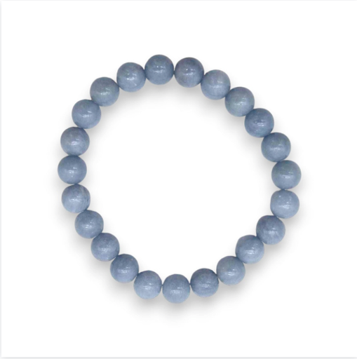 [TLS-2026-054007-ANG-BR-8MM] Angelite 8mm Round Bracelet